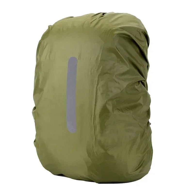 Adjustable backpack cover for rain protection, ideal for hiking and outdoor travel.