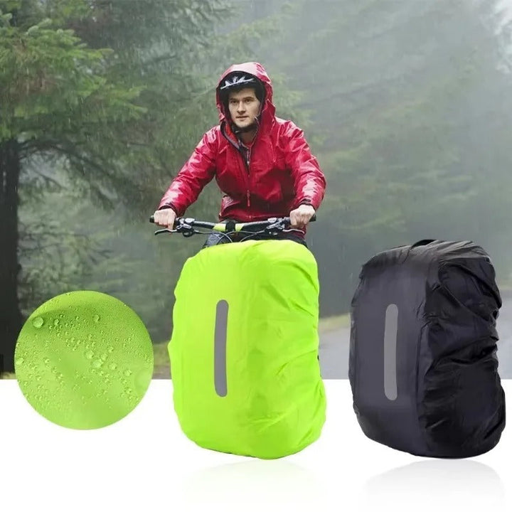 Unisex protective gear: lightweight rain cover with reflective strips for commuting & hiking.