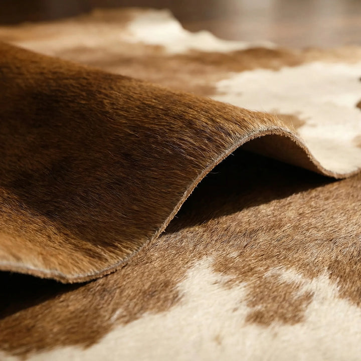 Cozy & plush faux fur irregular area rug. Soft white texture adds warmth to modern living room home decor.
