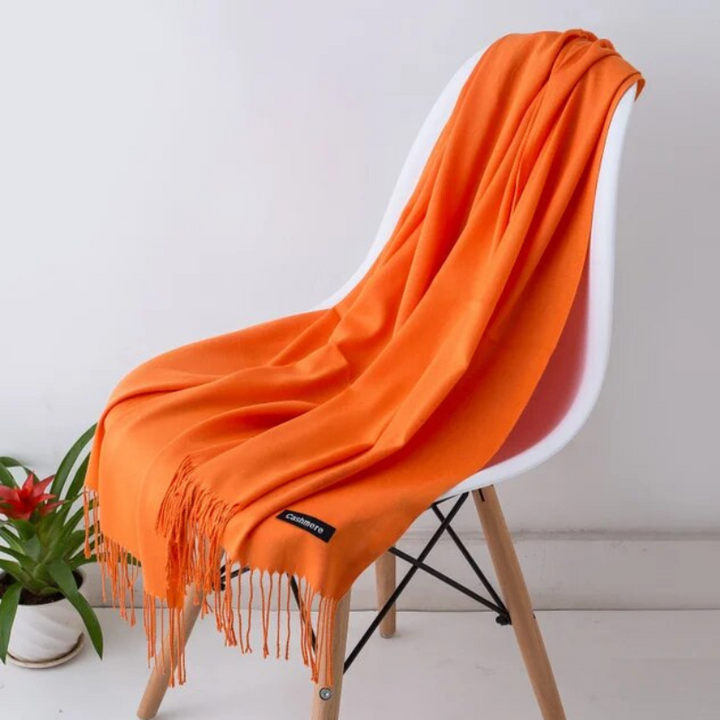 Luxurious women's long cashmere blend shawl, wonderfully soft, providing ultimate warmth and style.