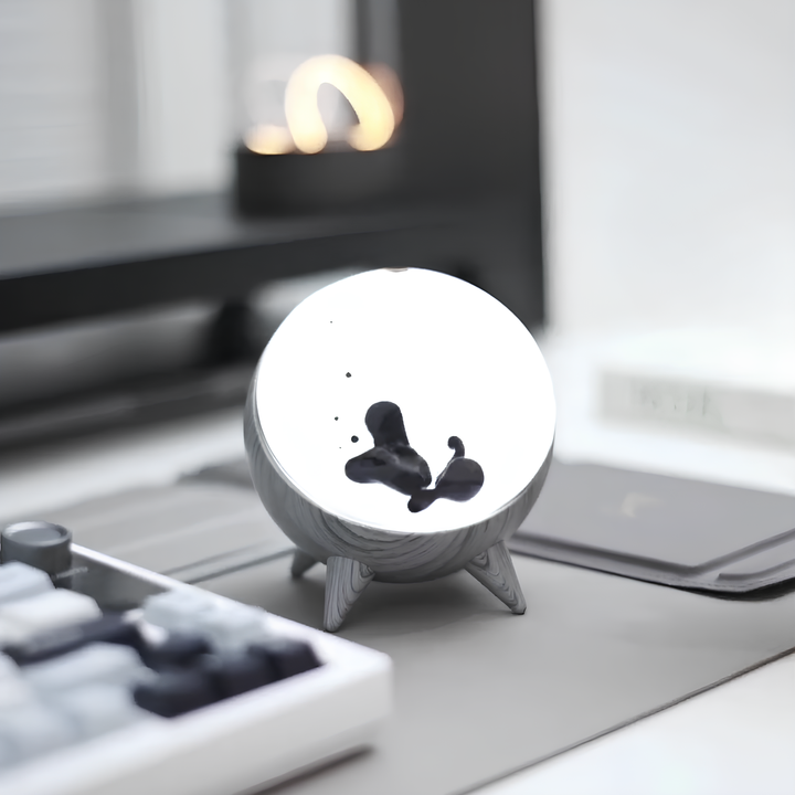 MagnePulse ferrofluid visualizer enhancing office decor with interactive, music-reactive visuals and tech appeal.