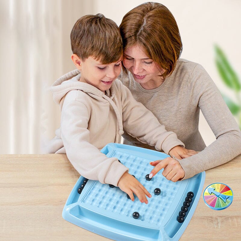 Magnetic Attraction Chess game set, including the game board and all magnetic pieces, ready for play.