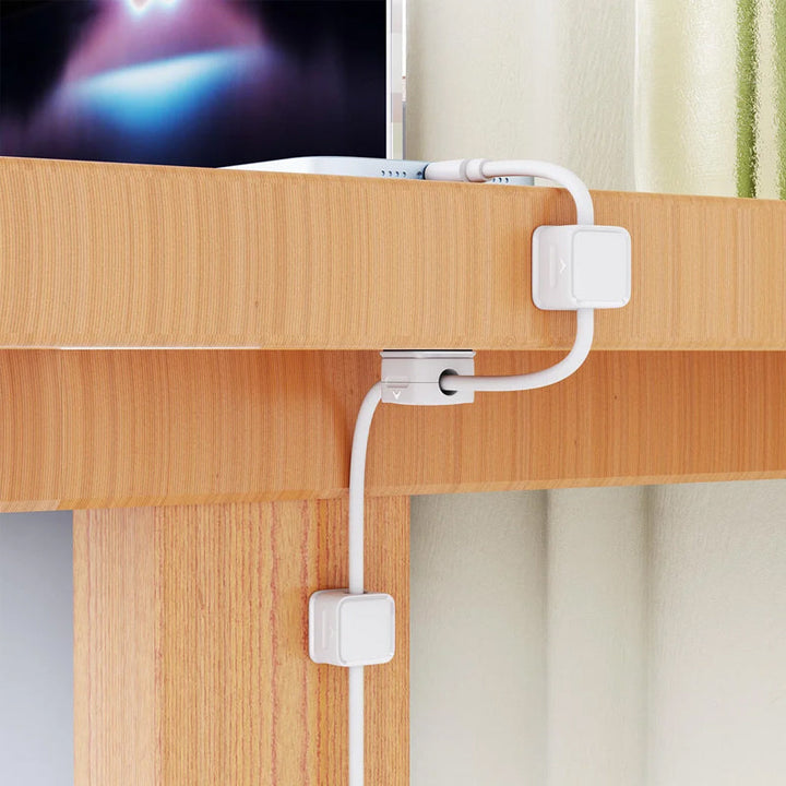 Magnetic Cable Organizer Clips for desktop & car, keeping cords tidy and accessible