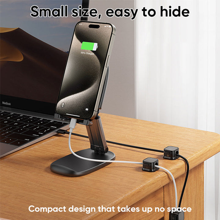 Set of 3 Magnetic Cable Organizer Clips, ideal for home, office or vehicle cable management
