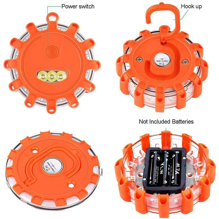 Compact magnetic LED flashing light, crucial car safety and roadside emergency accessory