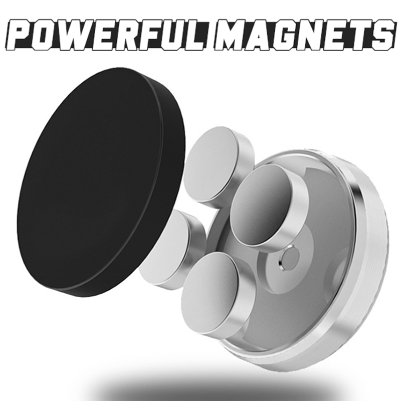 Sleek black universal magnetic car phone mount holder. Essential smartphone car accessory.