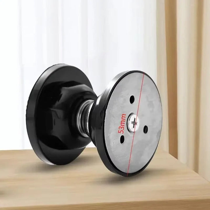 Modern magnetic door holder for home & office. Wall mount or floor mount, keeps doors securely open.