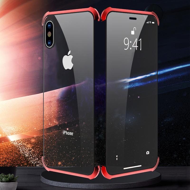 Magnetic double-sided tempered glass phone case for iPhone, ultimate shockproof full protection