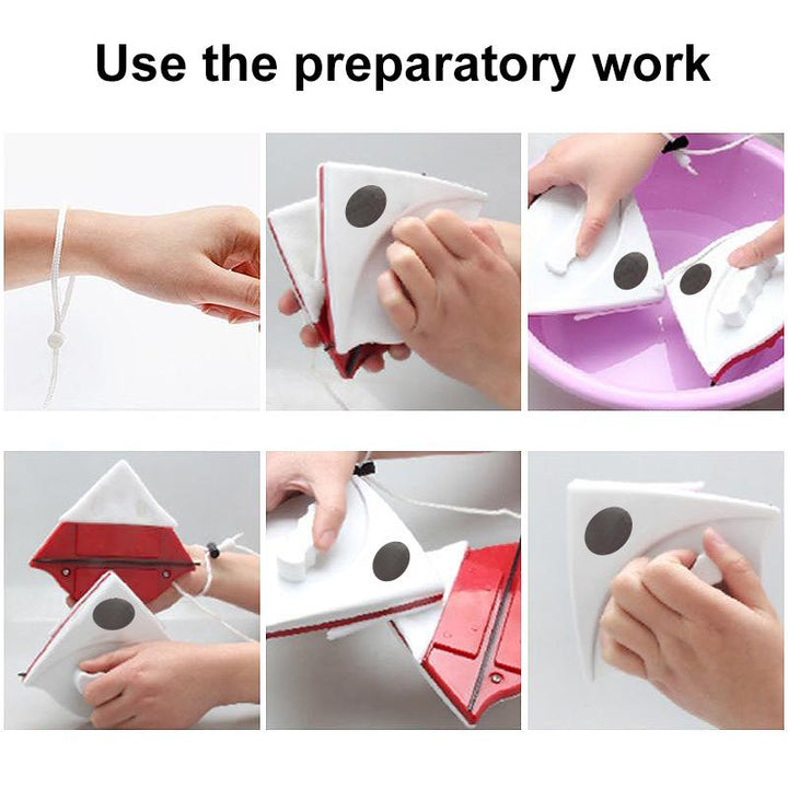 Double-sided magnetic window washer, a practical home cleaning tool for glass surfaces