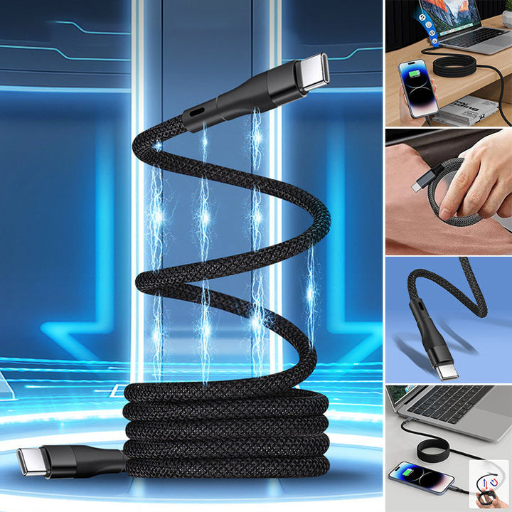 Magnetic folding fast charging cable, 1M, for convenient and quick phone charging