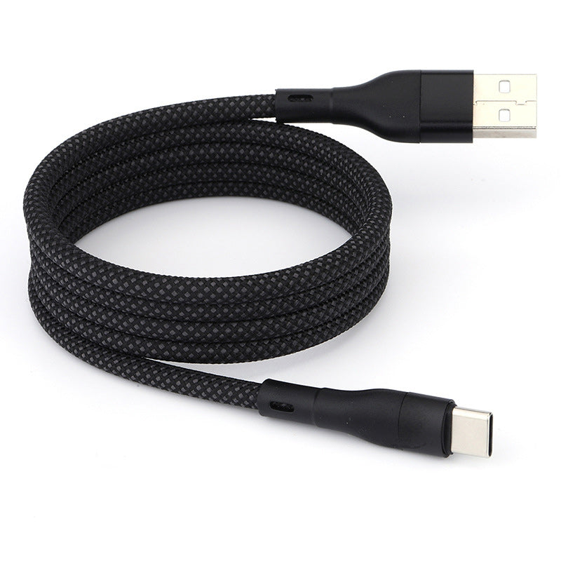 Magnetic cable, 1M, demonstrating its self-coiling feature thanks to integrated magnets