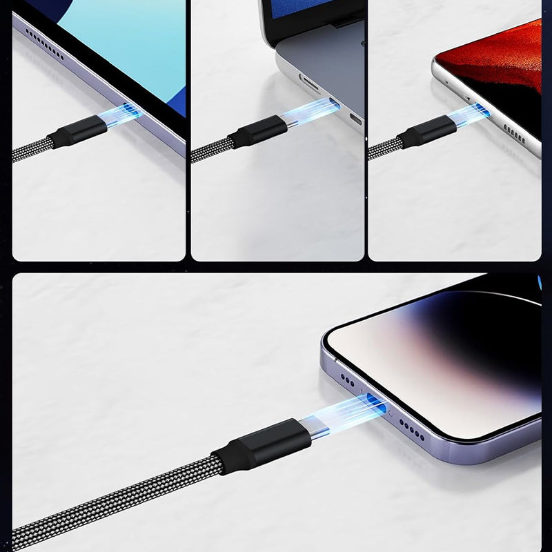 Various adapter tips for the 1M magnetic folding cable, including Apple Lightning and Type-C