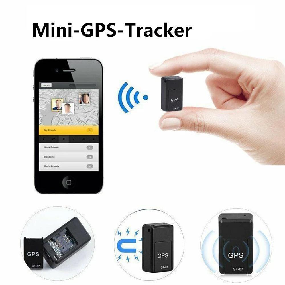 Close-up of a small black magnetic GPS tracker, ideal for anti-theft vehicle solutions