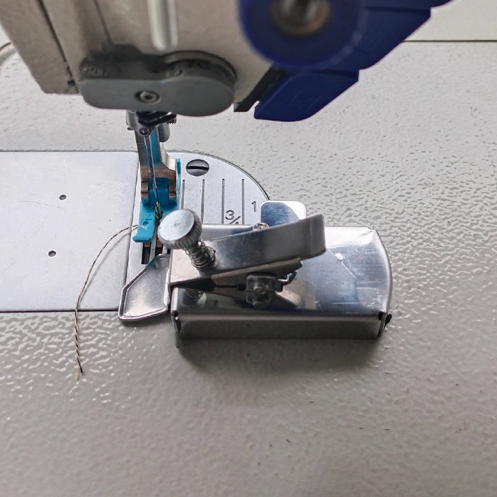 Magnetic sewing seam guide for machines ensuring precise, straight stitches on fabric, a valuable sewing accessory.