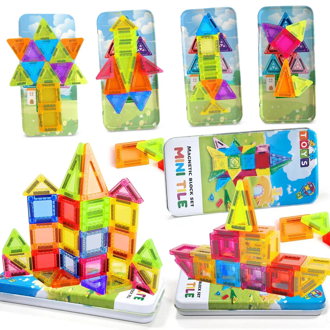 MagniCraft Kids' Magnetic Geometry Building Block Set for creative STEM learning & play.