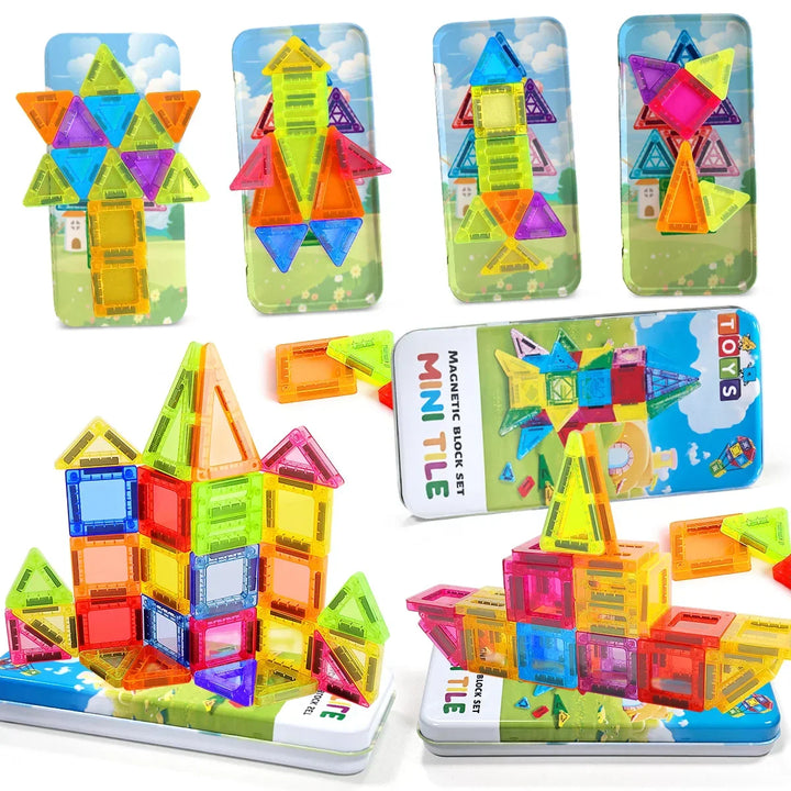 MagniCraft Kids' Magnetic Geometry Building Block Set for creative STEM learning & play.