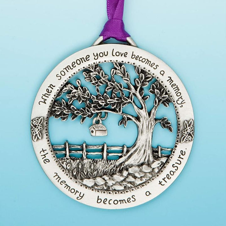 Remembrance Keepsake Christmas Ornament, silver and white with a gentle 'Always in My Heart' inscription