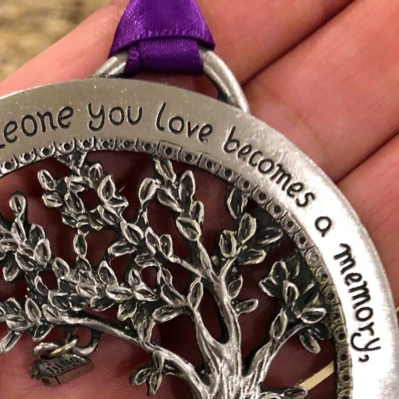 Christmas tree ornament, memorial themed, with warm light glow, perfect holiday remembrance gift