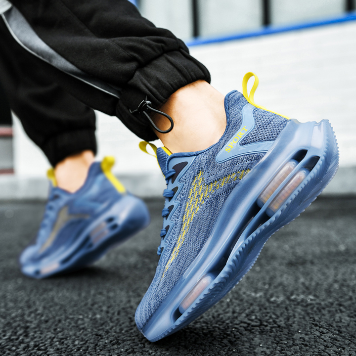 Lorenzo Men's Air Cushion Sneakers, side view. Comfort footwear with visible air cushion tech for walking & daily support.