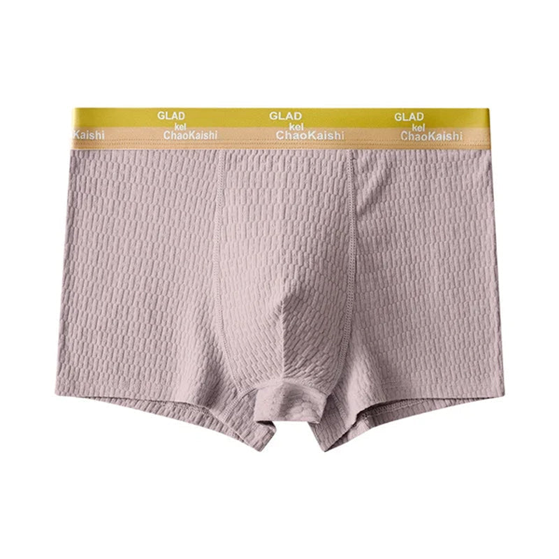 Model running, showcasing men's activewear antibacterial breathable boxer briefs