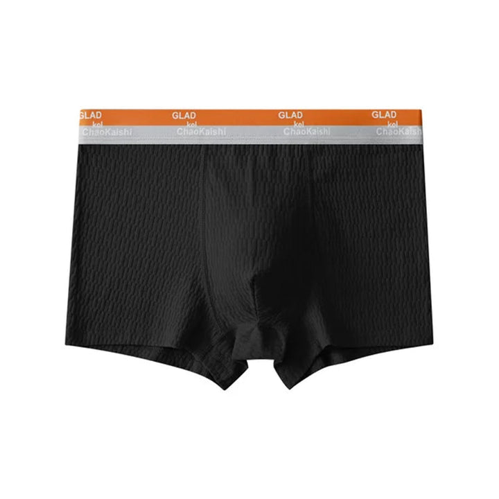 Close-up of the leg opening of men's antibacterial breathable boxer briefs, no ride-up