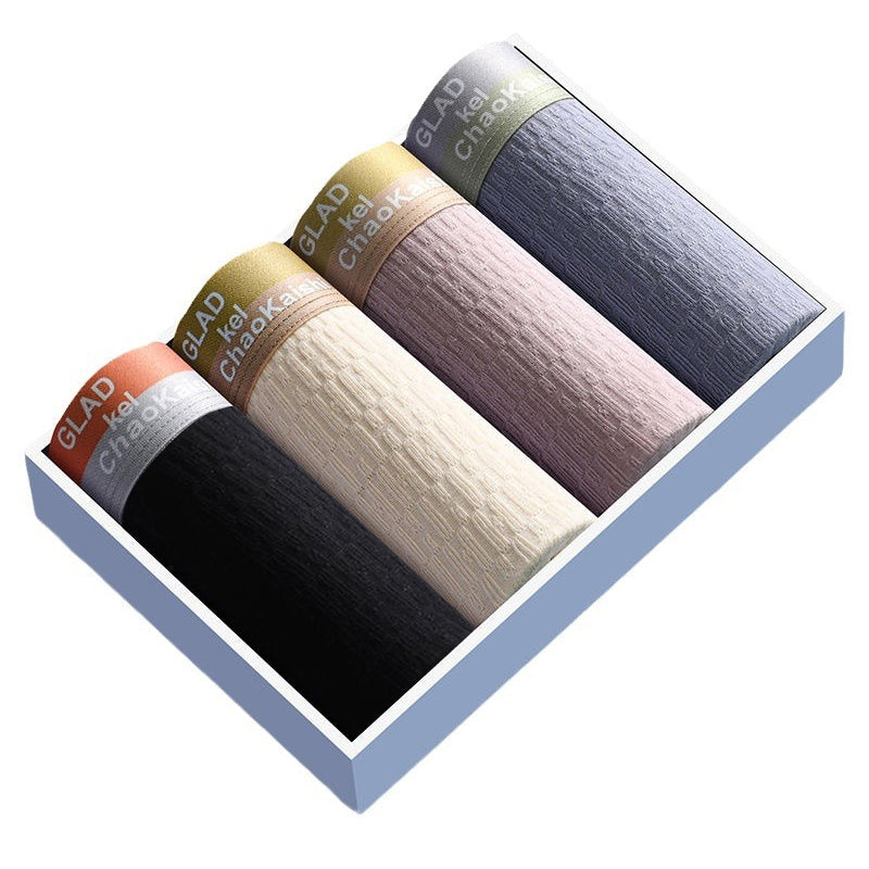 Three-pack of men's antibacterial breathable cotton boxer briefs, essential wear