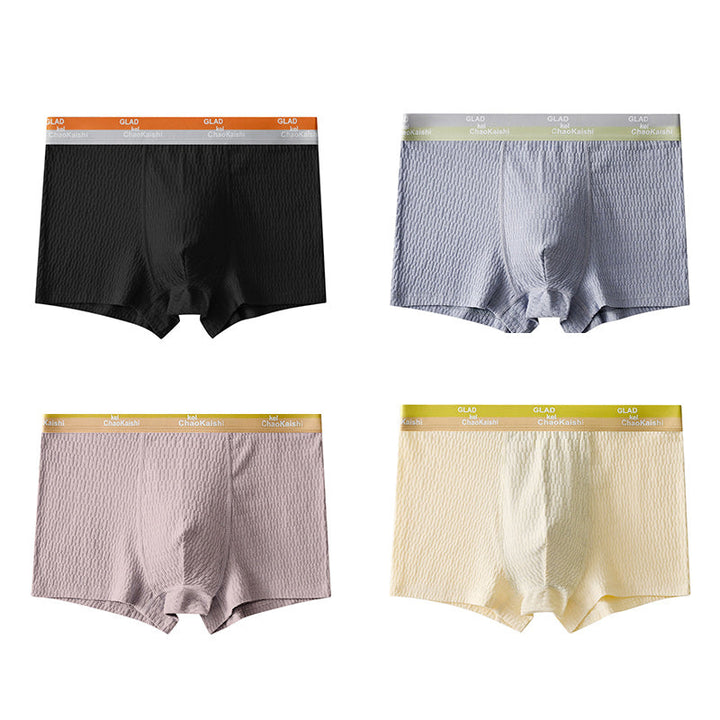 Breathable mesh paneling detail on men's antibacterial boxer briefs