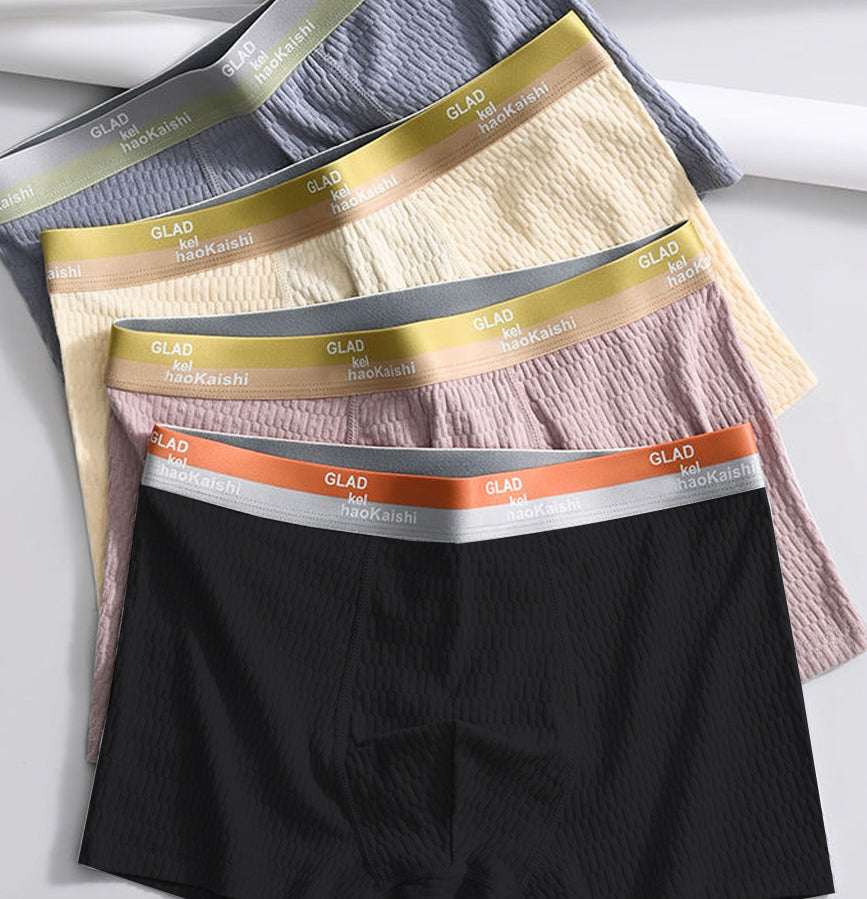 Close-up of the waistband of men's antibacterial breathable cotton boxer briefs