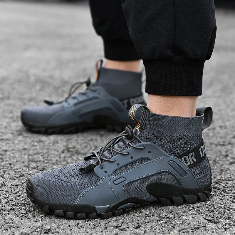 Men's athletic barefoot sock shoes, non-slip sole, engineered for natural movement & flexibility.