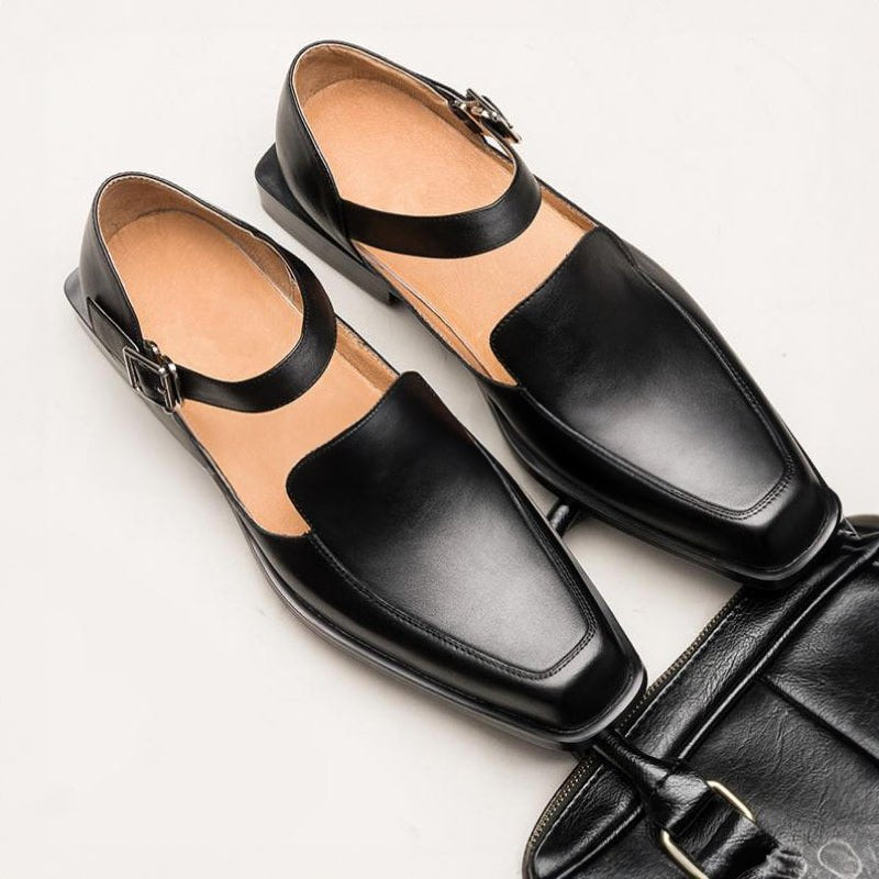 Stylish men's closed-toe slip-on sandals with ankle strap for comfort & secure everyday casual or summer wear.