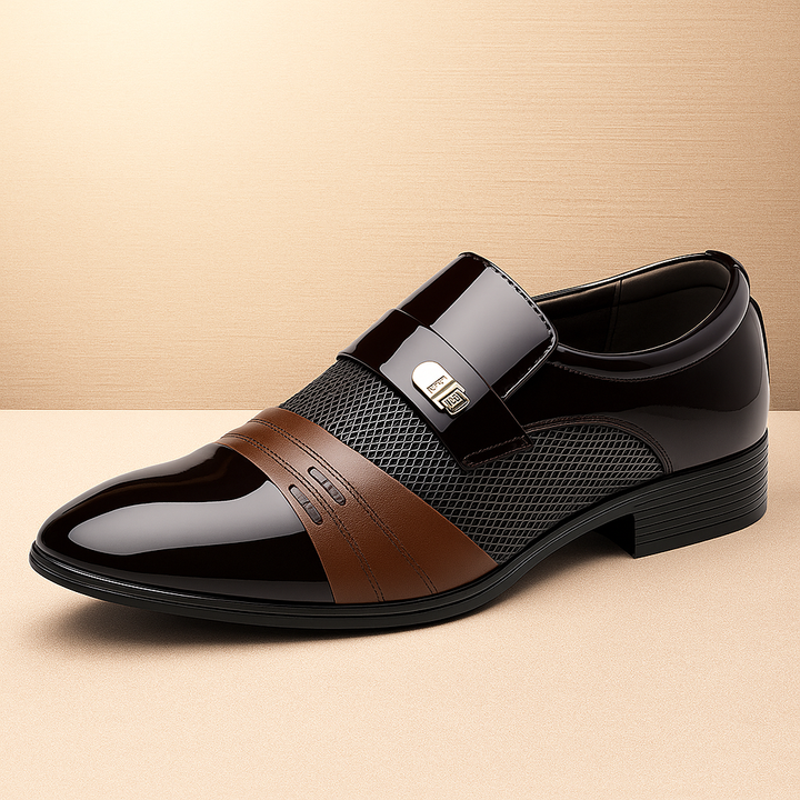 Men's black Italian-inspired loafers, premium leather dress shoes for formal footwear