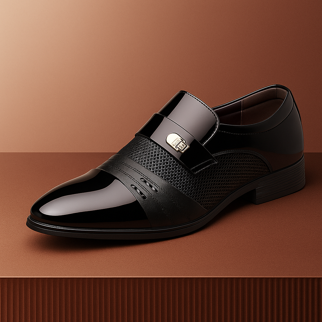 Burgundy men's leather loafers, premium dress shoes for an elegant Italian look