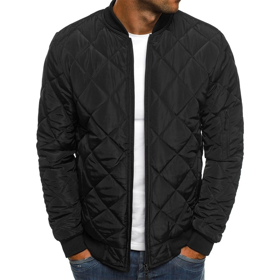 Lightweight urban style quilted jacket for men, ideal for cool weather and street fashion.