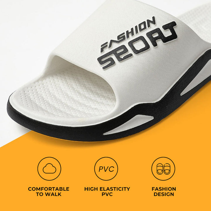 Men's black sport slide sandals for comfort, ideal for beach or pool wear