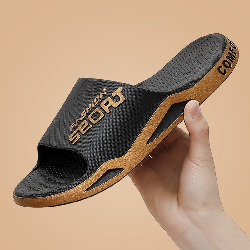 Men's black and white sport slide sandals, a classic design for athletic and casual use