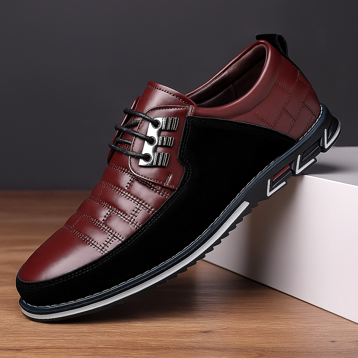 Stylish men's footwear: vegan leather hybrid oxfords with a detailed woven texture for versatility.