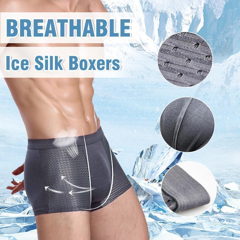 Men's breathable ice silk briefs, perfect for summer, featuring a comfortable and cooling design.