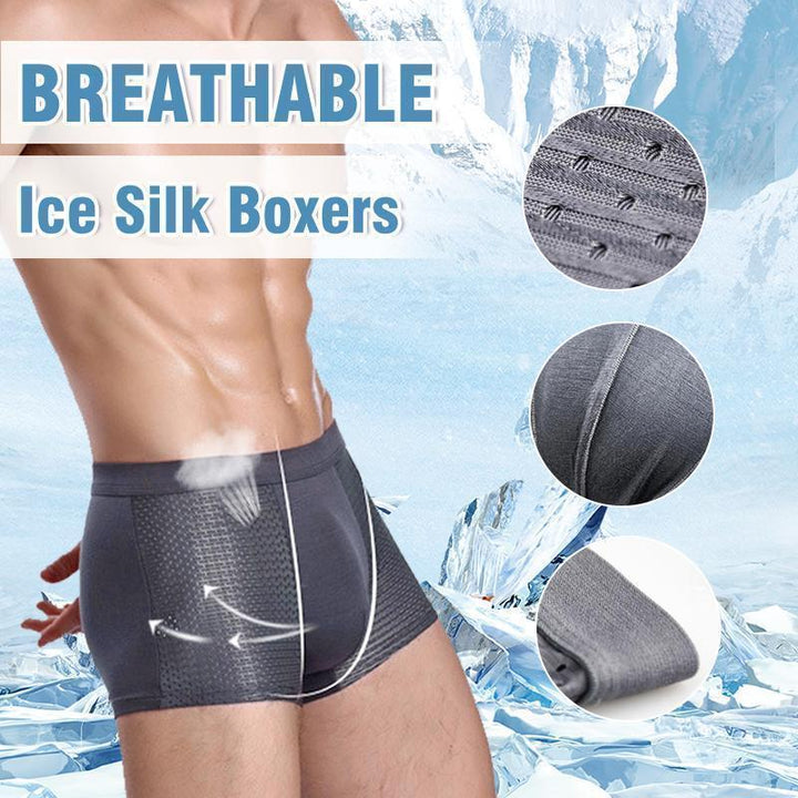 Men's breathable ice silk briefs, perfect for summer, featuring a comfortable and cooling design.