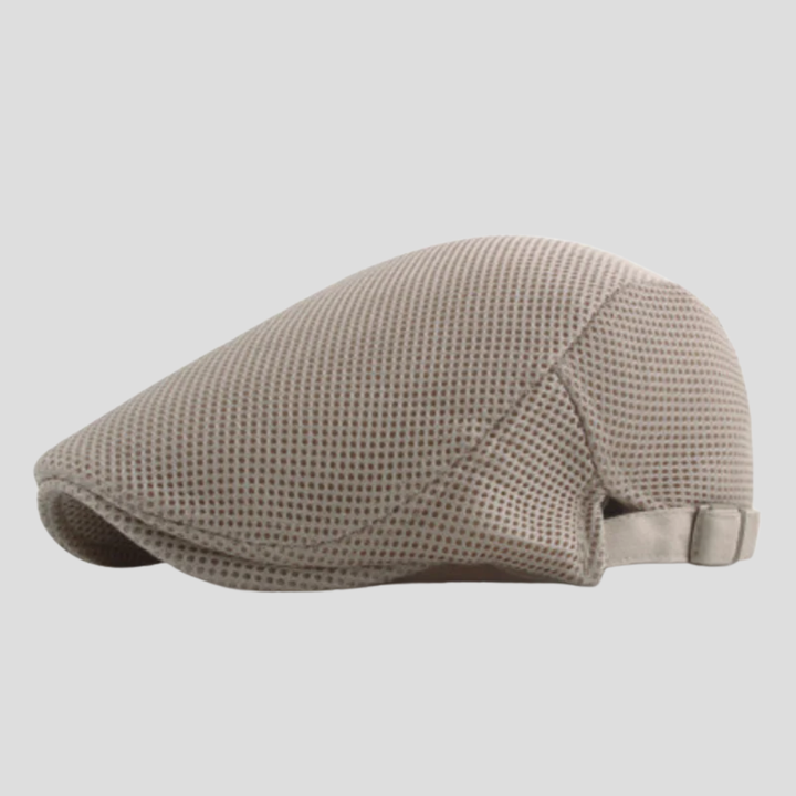 Close-up of a men's breathable baseball cap, showcasing the airy mesh back & durable fabric for active wear.
