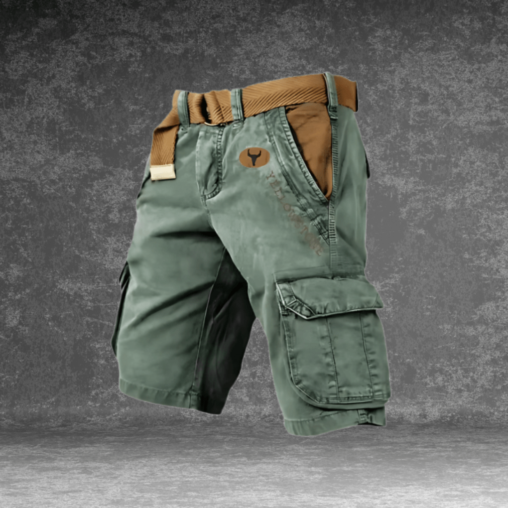 Durable men's utility cargo shorts, designed for comfortable everyday wear with multiple spacious pockets.