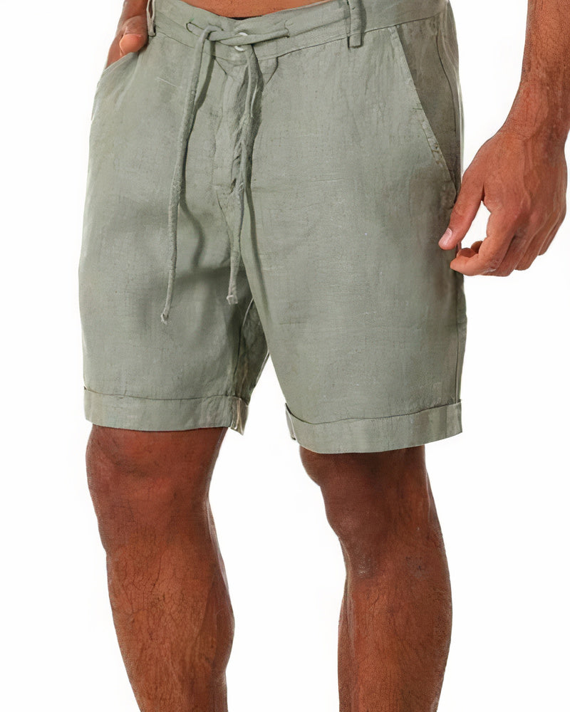 Plain multi-color men's casual Bermuda shorts, relaxed fit for versatile summer essential & comfort.