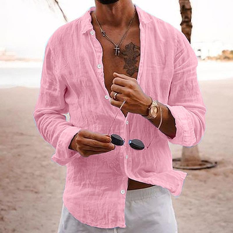 Men's casual button-up shirt in a relaxed fit, perfect for resort wear, vacation, or everyday summer style.