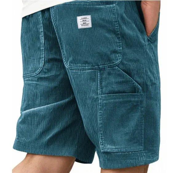 Stylish men's relaxed fit cargo shorts. Essential knee-length design for comfortable summer casual wear.