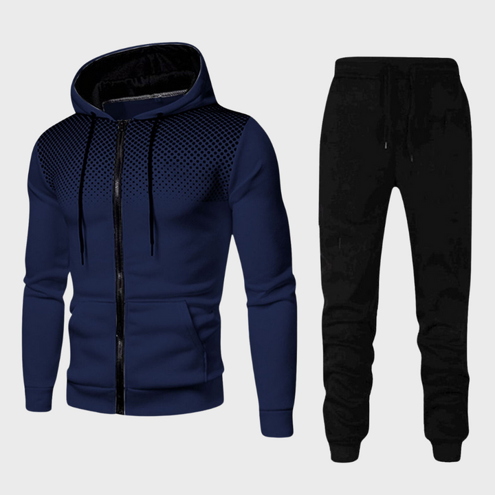 Khaki men's casual fashion tracksuit set, ideal for everyday wear and light workouts