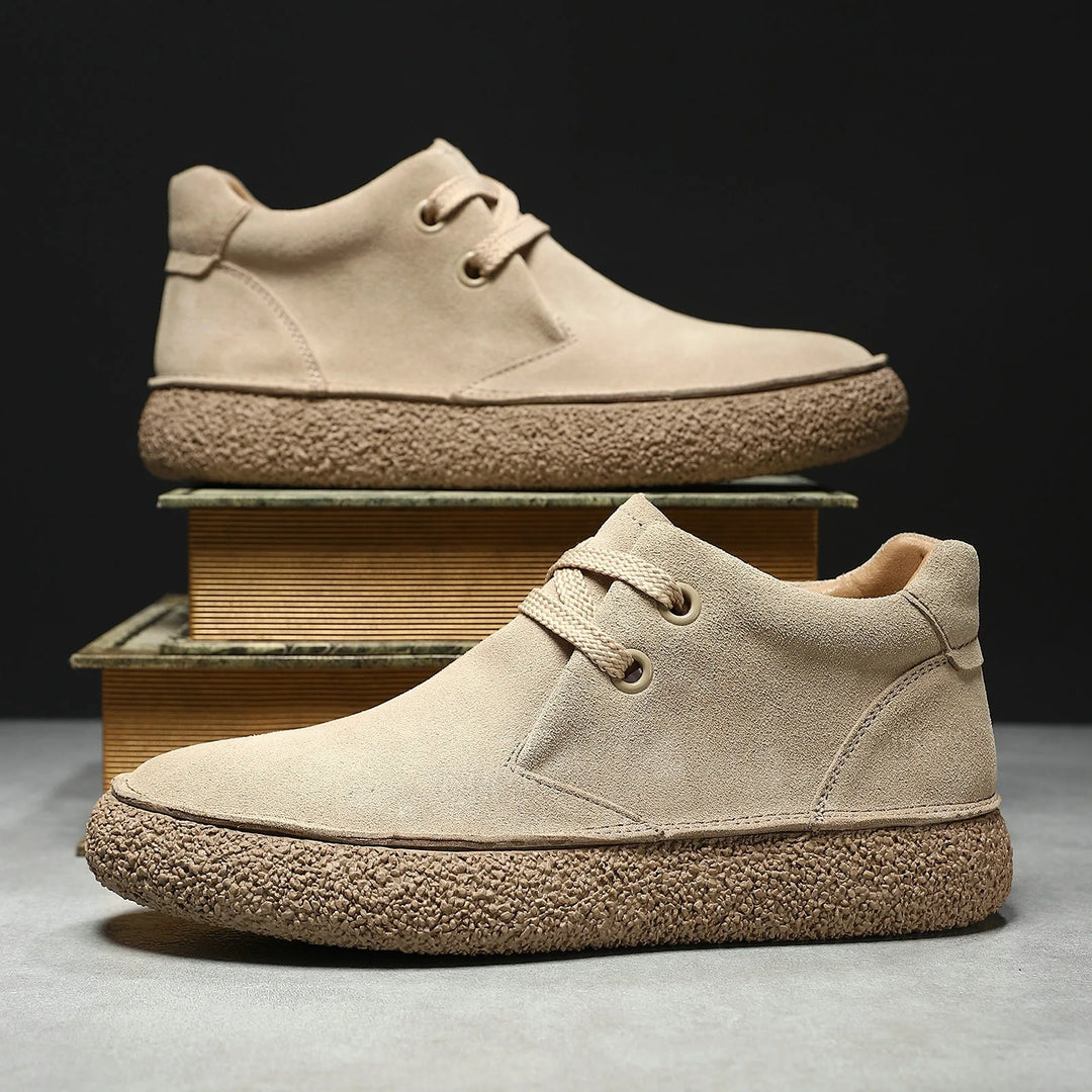 Orthopedic comfort men's suede shoes with classic lace-up design, ideal for daily wear