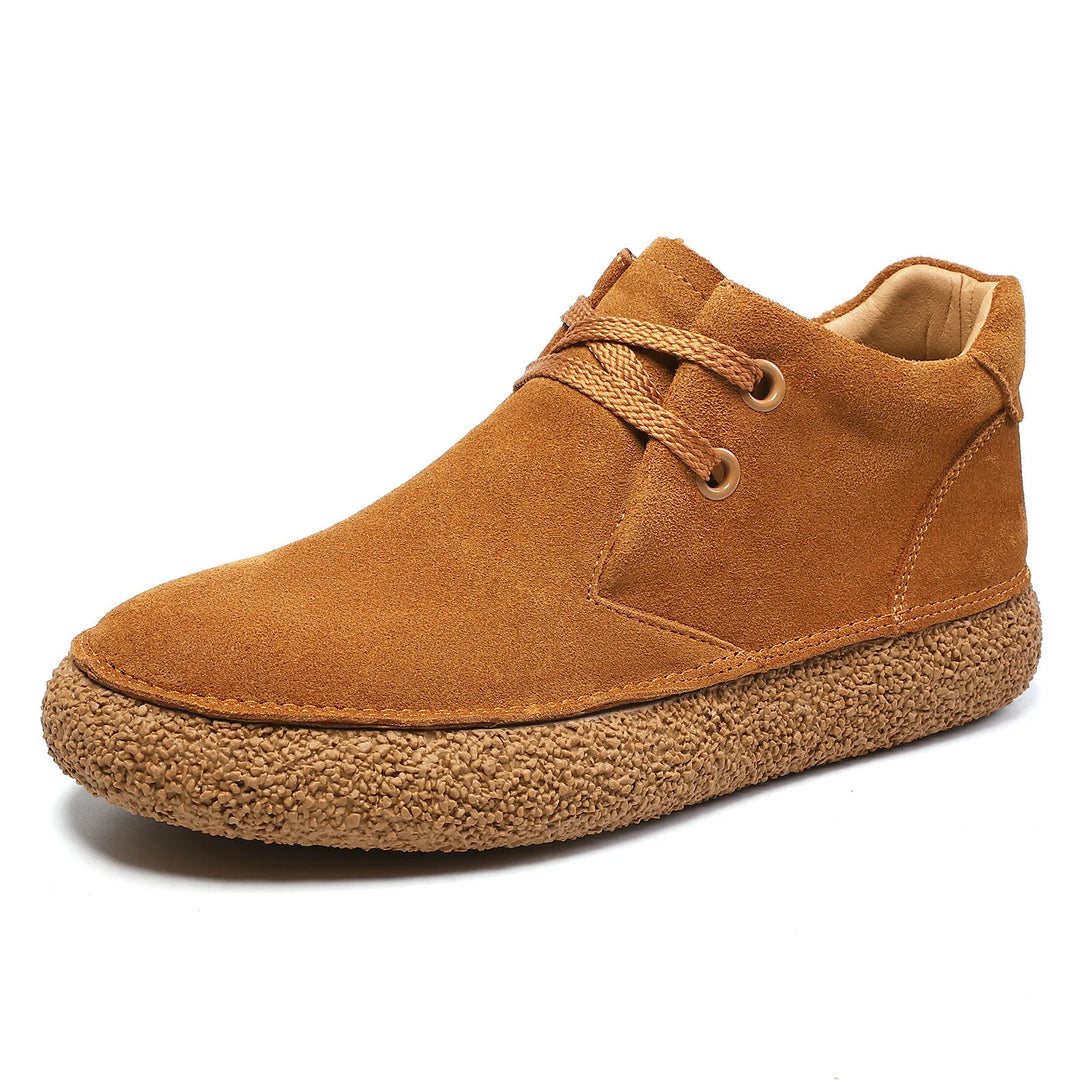 Men's fashion shoes: gray suede lace-ups providing both style and comfortable support