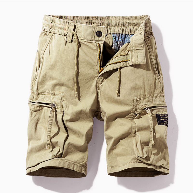Relaxed fit men's casual outdoor shorts with drawstring & cargo pockets. Perfect for hiking, summer & daily wear.