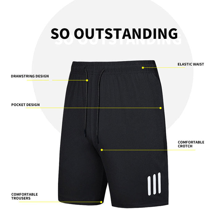 Model wearing grey men's casual drawstring shorts, demonstrating comfortable and relaxed fit for daily activities.