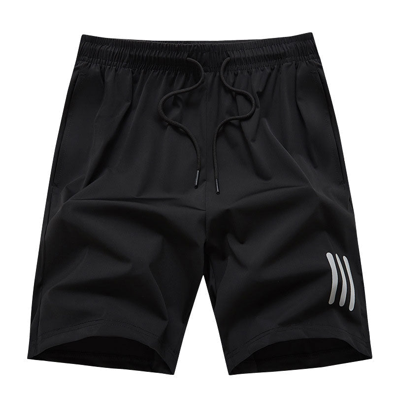Back view of men's drawstring shorts, showing a simple and practical design suitable for various occasions.