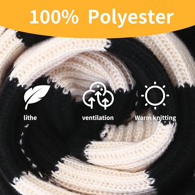 Fashionable men's chunky knitted striped scarf, a versatile winter accessory for cold days.